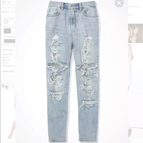 AE Ripped Mom Jean - 0 X-Short - Picture 2 of 16